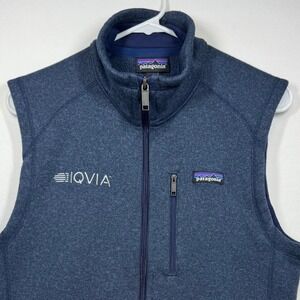 Patagonia Better Sweater Vest Blue IQVIA Logo Full Zip Women's Sz Small